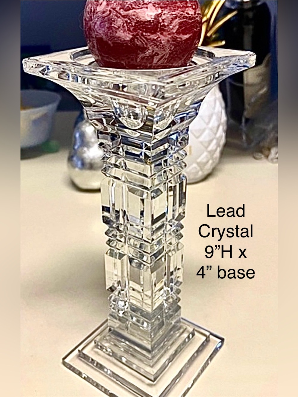Beautiful Lead Crystal Candle Holder like new
